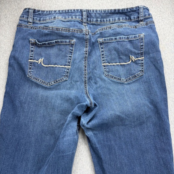 Maurices Jeans Womens 16 Long Mid Rise Flared Bootcut Stretch Blue Denim Casual - Picture 8 of 14